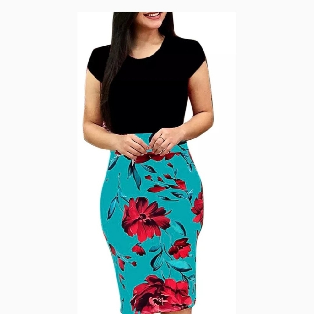 Above Knee Length Floral Dress